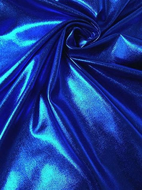 Metallic Shiny All Over Foil Stretch Polyester Spandex Fabric by 